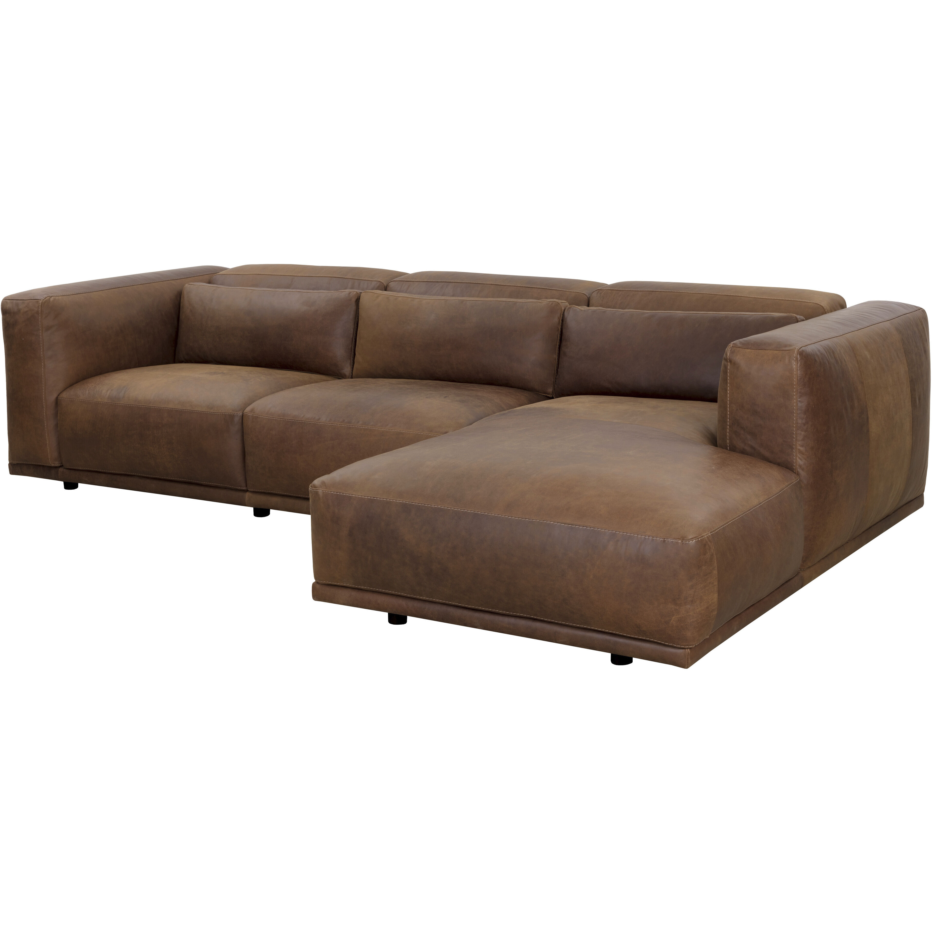 Beau Lucia Tobacco Leather Sofa Chaise, RAF